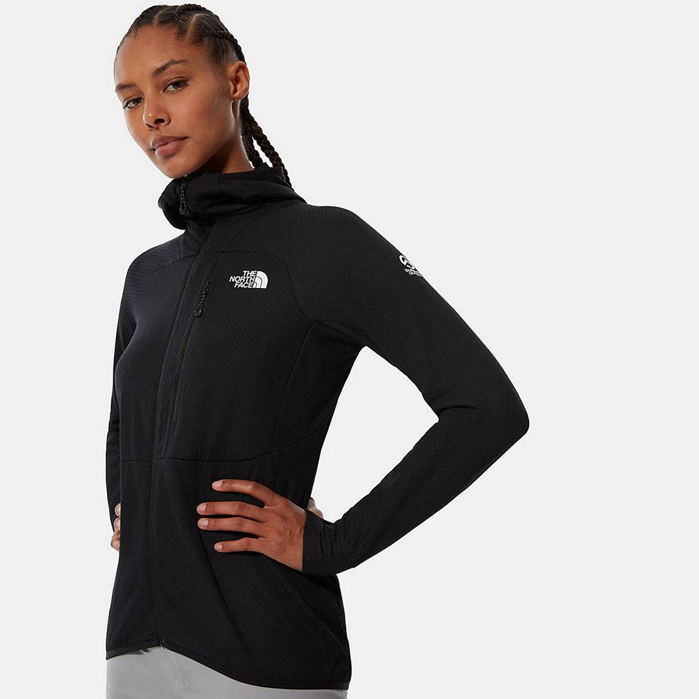 The North Face Hoodie Womens Australia - The North Face L2 Futurefleece™ Hooded Black Extreme (QWL-5